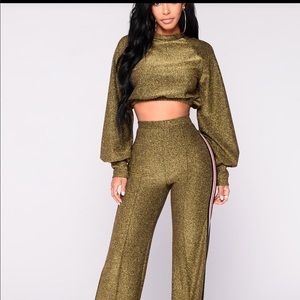 Gold two piece outfit